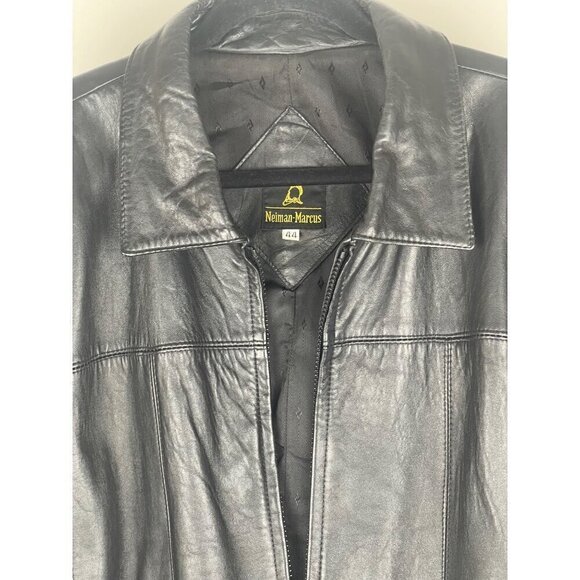Neiman Marcus vintage leather jacket 44 chest - Picture 3 of 9